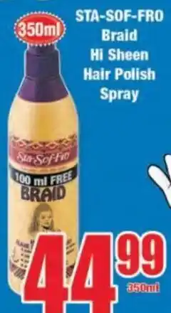 Sta-Sof-Fro Braid Hi Sheen Hair Polish Spray 350ml