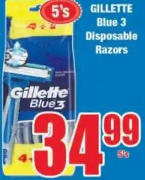 Boxer Gillette Blue 3 Disposable Razors 5's offer