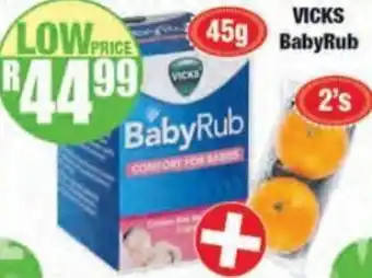 Boxer Vicks BabyRub 45g offer