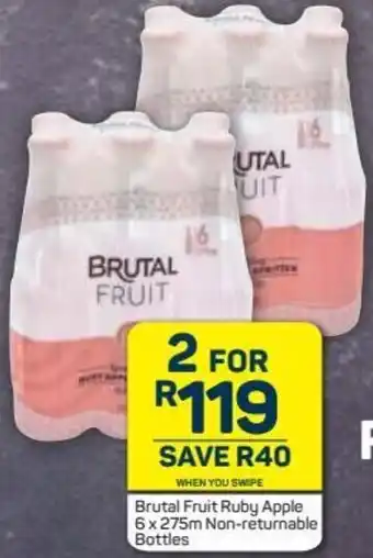 Pick n Pay Brutal Fruit Ruby Apple 2x6 x 275ml Non-Returnable Bottles offer