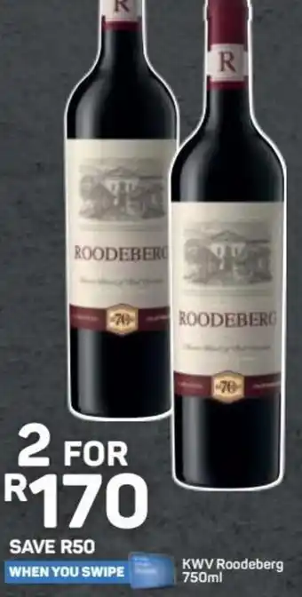 Pick n Pay KWV Roodeberg 2x750ml offer