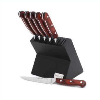 Hirsch's Snappy chef 6pc steak knife + block set - scks006 offer