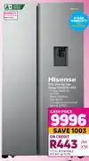 Game Hisense 516ltr side by side fridge h670sia-wd offer