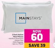 Game Mainstays 2 pack hollow fibre pillows offer
