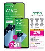 Game 2 x oppo a16 4g smartphone-on 1gb red top up core more data + on promo 70 offer