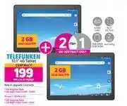 Game 2 x telefunken 10.1" 4g tablet-on my gig 1 offer