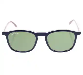 Unisex blue and white frame with green lenses sunglasses