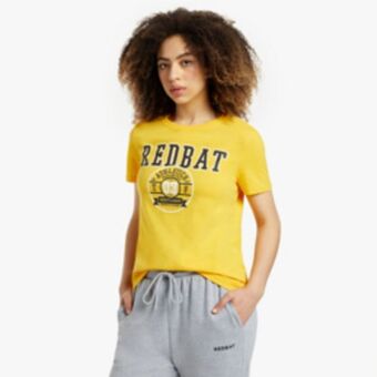 Sportscene Redbat athletics women's yellow t-shirt offer