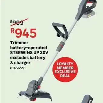 Leroy Merlin Trimmer battery-operated sterwins up 20v excludes battery & charger offer