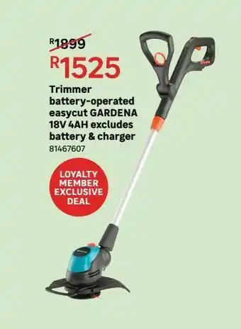Leroy Merlin Trimmer battery-operated easycut gardena 18v 4ah excludes battery & charger offer