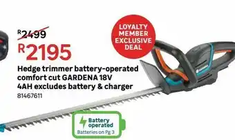 Leroy Merlin Hedge trimmer battery-operated comfort cut gardena 18v 4ah excludes battery & charger offer