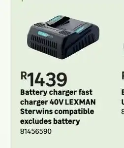 Leroy Merlin Battery chargers fast charger 40v lexman sterwins compatible excludes battery offer