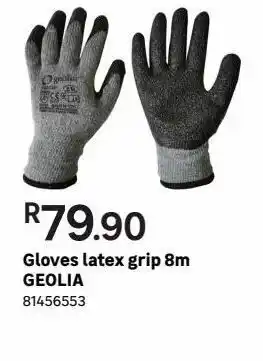 Gloves latex grip 8m geolia
