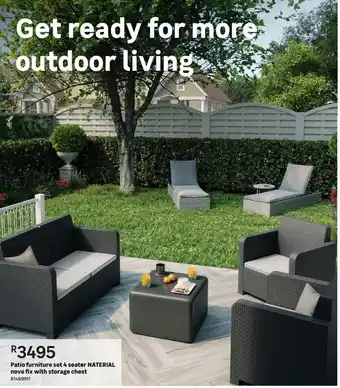 Patio furniture set 4 seater naterial novo fix with storage chest