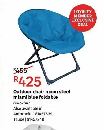 Leroy Merlin Outdoor chairs moon steel miami blue foldable offer