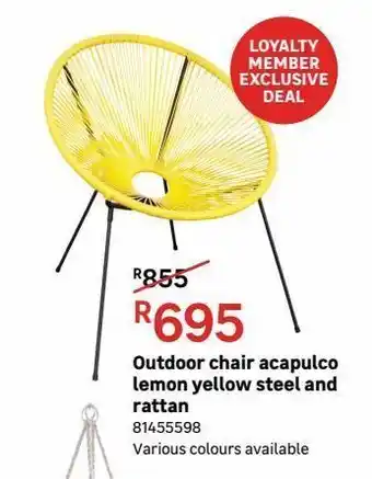 Leroy Merlin Outdoor chairs acapulco lemon yellow steel and rattan offer