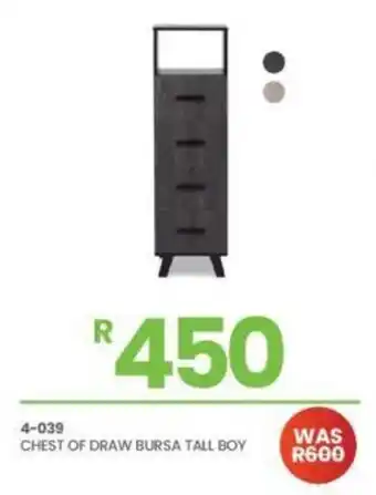 Fair Price 4-039 Chest of Draw Bursa Tall Boy offer