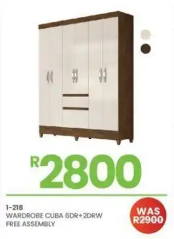 Fair Price 1-218 Wardrobe Cuba 6dr+ 2drw Free Assembly offer