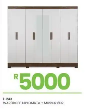Fair Price 1-243 Wardrobe Diplomata + Mirror 8dr offer
