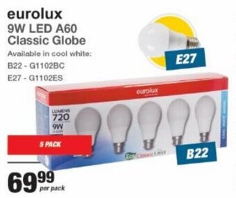 Mica Eurolux 9W LED A60 Classic Globe offer