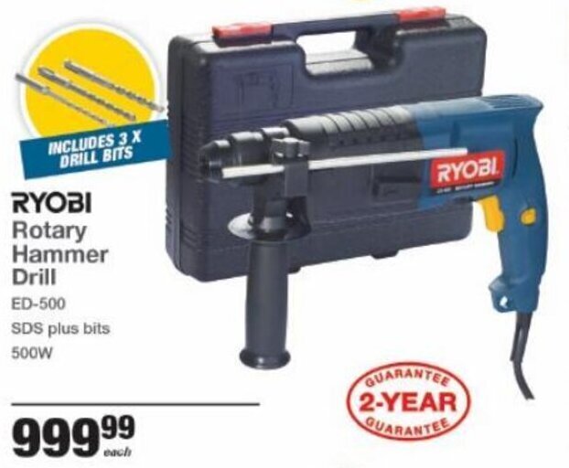 Ryobi Rotary Hammer Drill 500W offer at Mica
