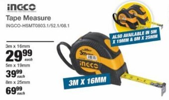 Mica Ingco Tape Measure 3m x 16mm offer