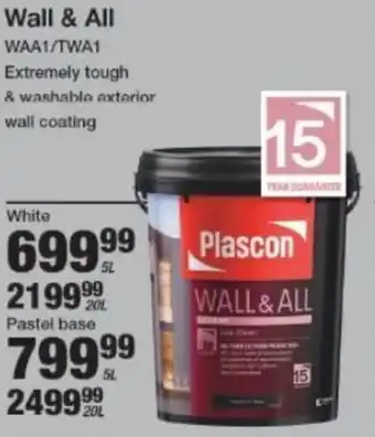 Mica Plascon Wall & All White 5L offer