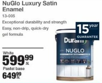 Duram Nuglo Luxury Satin Enamel White 5L