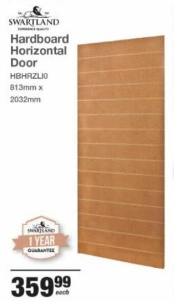 Mica Swartland Hardboard Horizontal Door 813mm x 2032mm offer