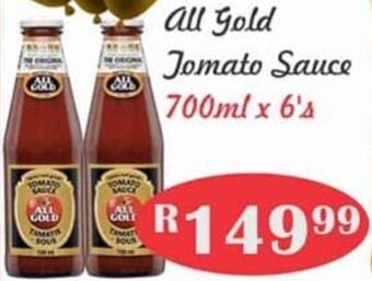 Advance Cash n Carry All Gold Tomato Sauce 700ml x 6's offer