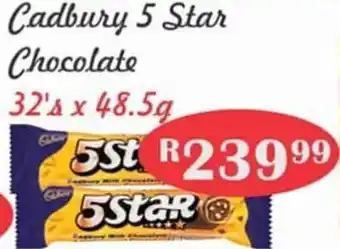 Advance Cash n Carry Cadbury 5 star Chocolate 48.5g x 32's offer