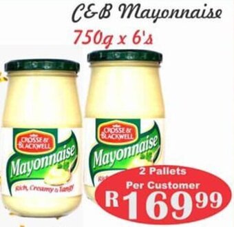Advance Cash n Carry Crosse & Blackwell Mayonnaise 750g x 6's offer