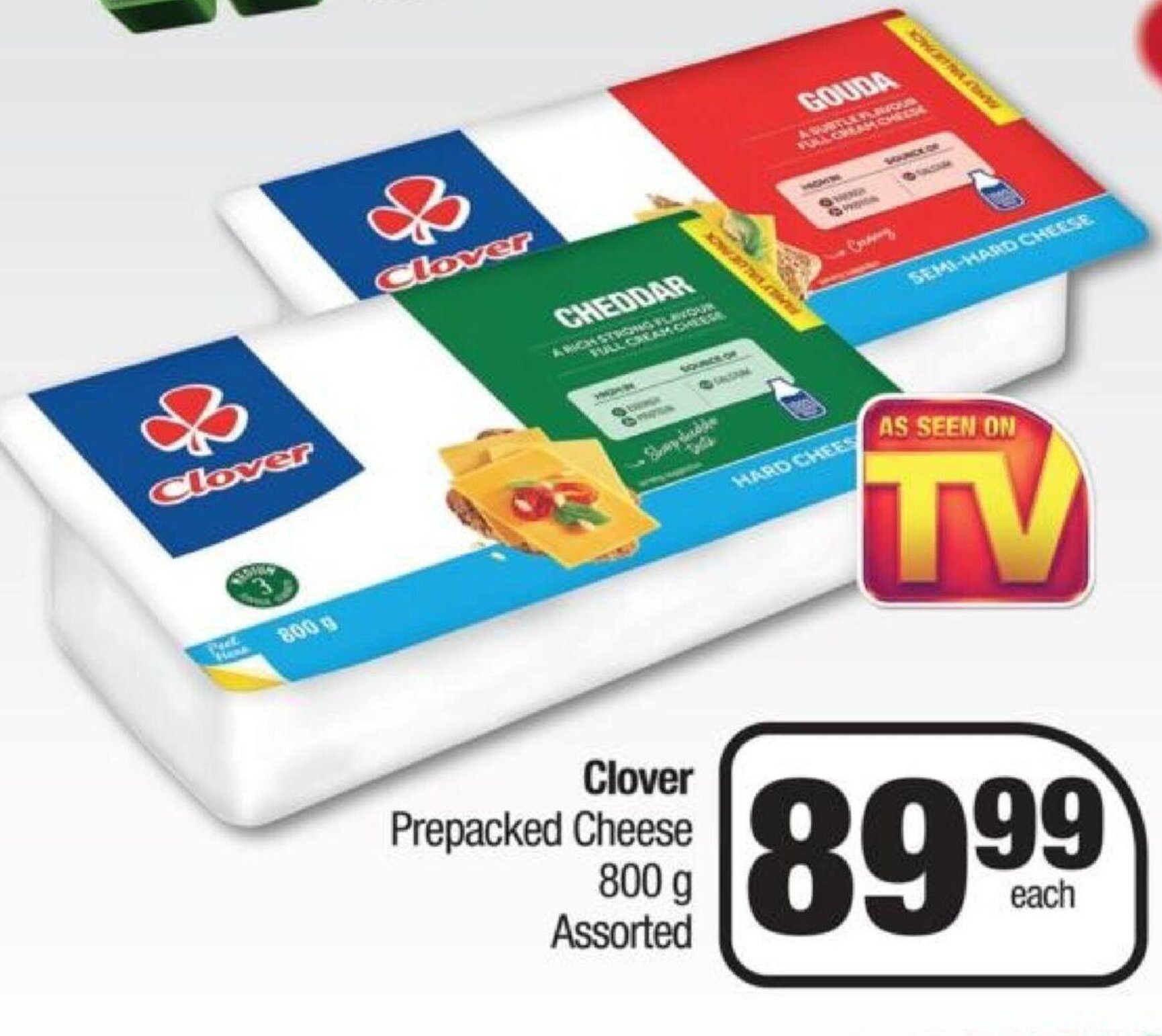 Clover Prepacked Cheese 800g offer at Spar