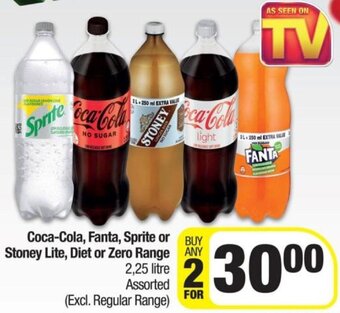 Spar Coca-Cola, Fanta, Sprite or Stoney Lite, Diet or Zero Range 2,25L offer