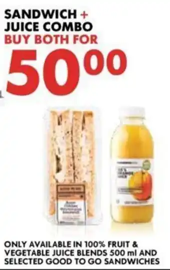 Woolworths Sandwich Juice Combo offer