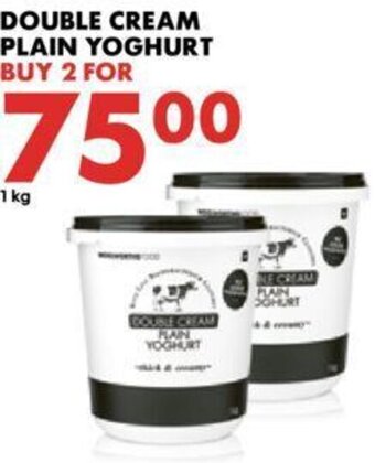 Woolworths Double Cream Plain Yoghurt 1kg offer
