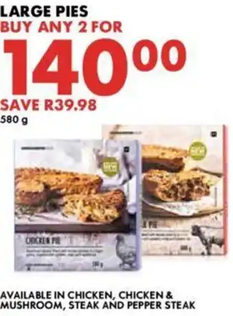 Woolworths Large Pies 580g offer