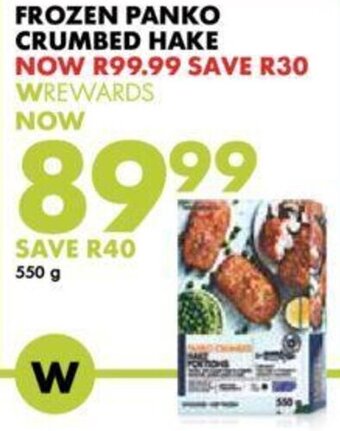 Woolworths Frozen Panko Crumbed Hake 550g offer