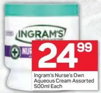 Pick n Pay Ingram's Nurse's Own Aqueous Cream Assorted 500ml offer