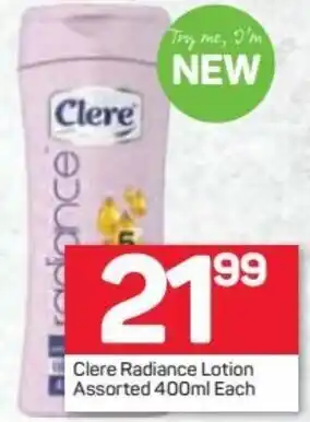 Pick n Pay Clere Radiance Lotion Assorted 400ml offer