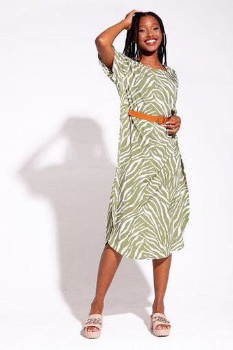 Belted midi dress