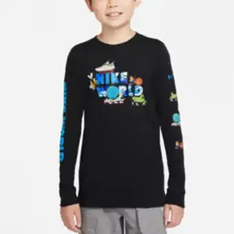 Sportscene Nike boys nsw long sleeve black t-shirt offer