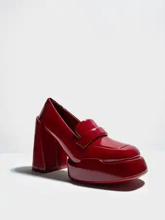 Lula patent loafer pumps
 - red