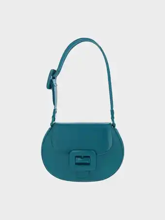Charles & Keith Lula patent buckled bag - turquoise offer