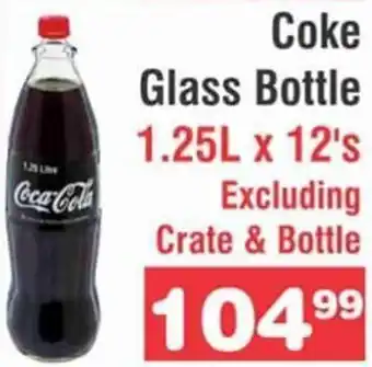 Advance Cash n Carry Coke Glass Bottle 1.25L x 12's offer