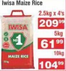 Advance Cash n Carry Iwisa Maize Rice 2.5kg x 4's offer