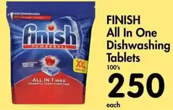 Makro Finish All in One Dishwashing Tablets 100's offer