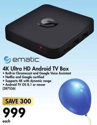 Makro ematic 4K Ultra HD Android TV Box offer