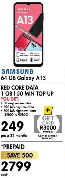 Makro Samsung Galaxy A13 64GB offer