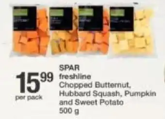 Spar SPAR Freshline Chopped Butternut, Hubbard Squash, Pumpkin and Sweet Potato 500g offer